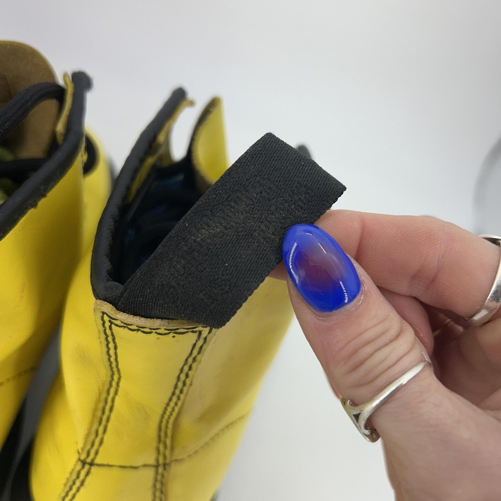 Dr.‎ Martens 101 Boots Womens Size 5 Yellow Smooth Leather Ankle Combat Lace Up - Picture 7 of 16